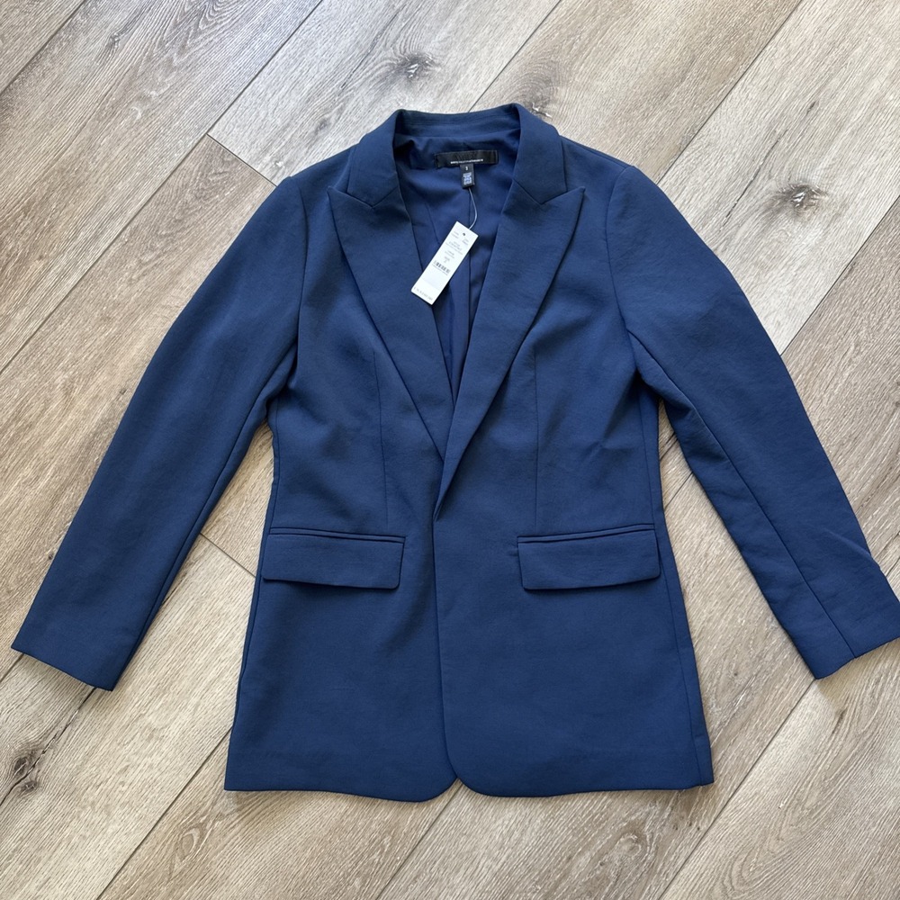 White House Black Market WHBM blazer jacket womens sz 2 Admiral Blue $180 #140